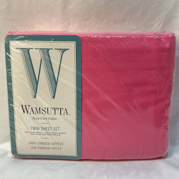 Wamsutta Other - Vintage Wamsutta Easy-Care Cotton Twin Sheet Set Pink Solid 100% Cotton 220tc